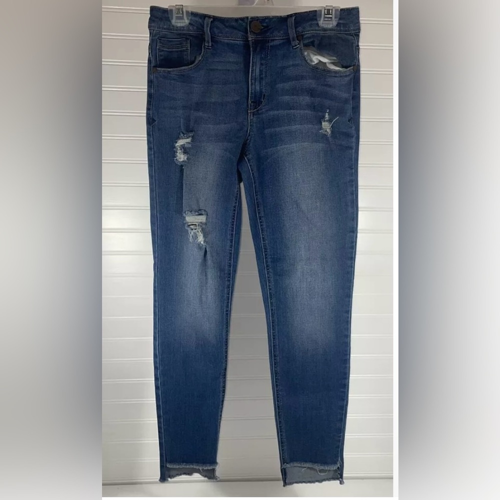 Women's Blue Distressed Jeans